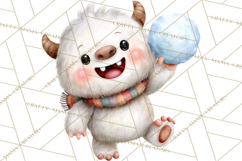 Snow Monster Clipart PNG Cute Winter Yeti Frost Gnome Art Product Image 4