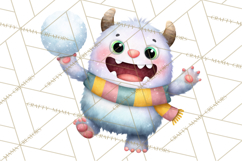 Snow Monster Clipart PNG Cute Winter Yeti Frost Gnome Art Product Image 5