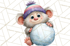 Snow Monster Clipart PNG Cute Winter Yeti Frost Gnome Art Product Image 3