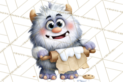 Snow Monster Clipart PNG Cute Winter Yeti Frost Gnome Art Product Image 3