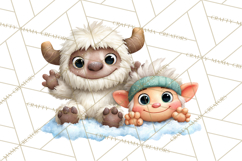 Snow Monster Clipart PNG Cute Winter Yeti Frost Gnome Art Product Image 4