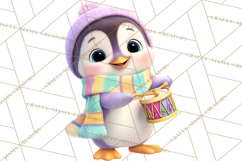 Winter Safari Baby Animals Clipart PNG Cute Holiday Clip Art Product Image 4