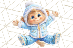 Winter Safari Baby Animals Clipart PNG Cute Holiday Clip Art Product Image 5