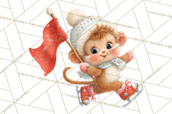 Winter Safari Baby Animals Clipart PNG Cute Holiday Clip Art Product Image 3