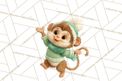 Winter Safari Baby Animals Clipart PNG Cute Holiday Clip Art Product Image 4