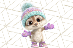 Winter Safari Baby Animals Clipart PNG Cute Holiday Clip Art Product Image 2