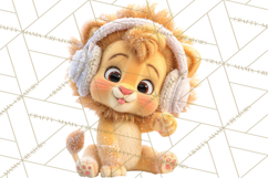 Winter Safari Baby Animals Clipart PNG Cute Holiday Clip Art Product Image 3