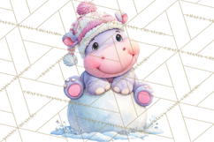 Winter Safari Baby Animals Clipart PNG Cute Holiday Clip Art Product Image 3