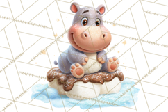 Winter Safari Baby Animals Clipart PNG Cute Holiday Clip Art Product Image 4