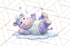 Winter Safari Baby Animals Clipart PNG Cute Holiday Clip Art Product Image 5