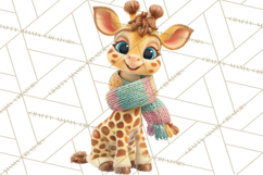 Winter Safari Baby Animals Clipart PNG Cute Holiday Clip Art Product Image 2