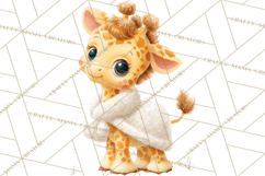 Winter Safari Baby Animals Clipart PNG Cute Holiday Clip Art Product Image 5