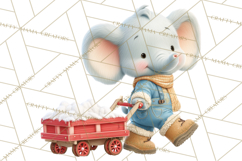 Winter Safari Baby Animals Clipart PNG Cute Holiday Clip Art Product Image 5