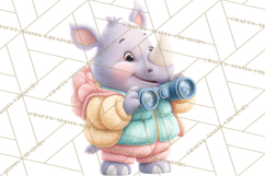 Winter Safari Baby Animals Clipart PNG Cute Holiday Clip Art Product Image 2