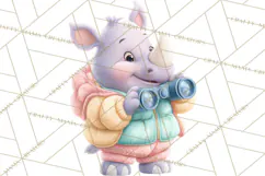 Winter Safari Baby Animals Clipart PNG Cute Holiday Clip Art Product Image 2
