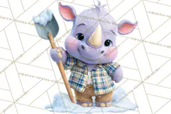 Winter Safari Baby Animals Clipart PNG Cute Holiday Clip Art Product Image 4