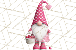 Valentine Gnome Clipart Watercolor Love Gnomes PNG Product Image 3
