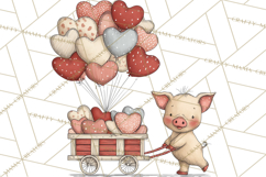 Valentine Farm Animal Clipart Pastel Country Watercolor PNG Product Image 4