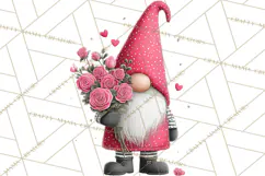 Valentine Gnome Clipart Watercolor Love Gnomes PNG Product Image 2