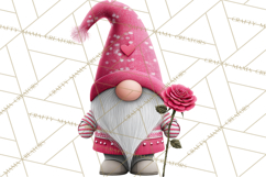 Valentine Gnome Clipart Watercolor Love Gnomes PNG Product Image 4