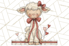 Valentine Farm Animal Clipart Pastel Country Watercolor PNG Product Image 5