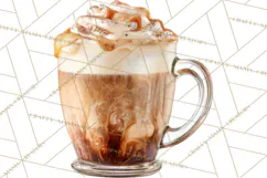 Winter Café PNG, Cozy Latte Clipart, Bakery Drink Graphics Product Image 2