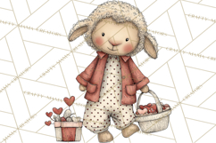 Valentine Farm Animal Clipart Pastel Country Watercolor PNG Product Image 2