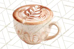 Winter Café PNG, Cozy Latte Clipart, Bakery Drink Graphics Product Image 5