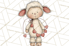 Valentine Farm Animal Clipart Pastel Country Watercolor PNG Product Image 3