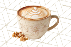 Winter Café PNG, Cozy Latte Clipart, Bakery Drink Graphics Product Image 2