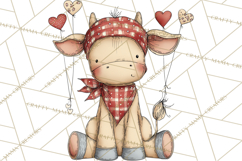 Valentine Farm Animal Clipart Pastel Country Watercolor PNG Product Image 4
