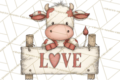 Valentine Farm Animal Clipart Pastel Country Watercolor PNG Product Image 5