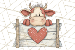 Valentine Farm Animal Clipart Pastel Country Watercolor PNG Product Image 2