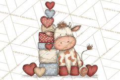Valentine Farm Animal Clipart Pastel Country Watercolor PNG Product Image 5