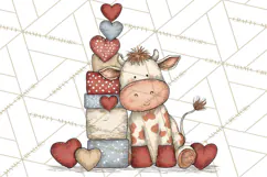 Valentine Farm Animal Clipart Pastel Country Watercolor PNG Product Image 5