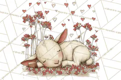 Valentine Farm Animal Clipart Pastel Country Watercolor PNG Product Image 3