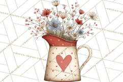Valentine Farm Animal Clipart Pastel Country Watercolor PNG Product Image 3