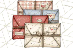 Valentine Farm Animal Clipart Pastel Country Watercolor PNG Product Image 4