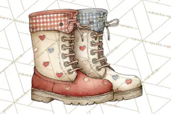 Valentine Farm Animal Clipart Pastel Country Watercolor PNG Product Image 2