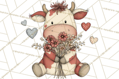 Valentine Farm Animal Clipart Pastel Country Watercolor PNG Product Image 2