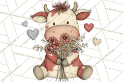 Valentine Farm Animal Clipart Pastel Country Watercolor PNG Product Image 2