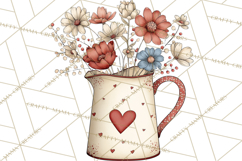 Valentine Farm Animal Clipart Pastel Country Watercolor PNG Product Image 5