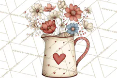 Valentine Farm Animal Clipart Pastel Country Watercolor PNG Product Image 5