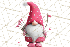 Valentine Gnome Clipart Watercolor Love Gnomes PNG Product Image 4