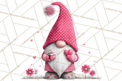 Valentine Gnome Clipart Watercolor Love Gnomes PNG Product Image 5