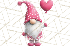 Valentine Gnome Clipart Watercolor Love Gnomes PNG Product Image 3