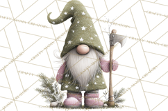 Vibrant Winter Gnome Clipart Watercolor Christmas Gnomes PNG Product Image 3