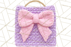 Crochet Coquette Clipart Kawaii Pastel Fruits Toys Yarn PNG Product Image 3