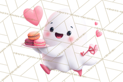 Adorable Valentine Ghosts Cute Ghost Bakery Clipart Heart Product Image 2