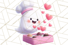 Adorable Valentine Ghosts Cute Ghost Bakery Clipart Heart Product Image 4